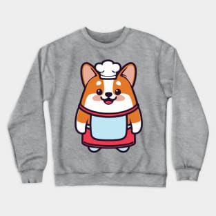 cute corgi kawaii funny chef Crewneck Sweatshirt